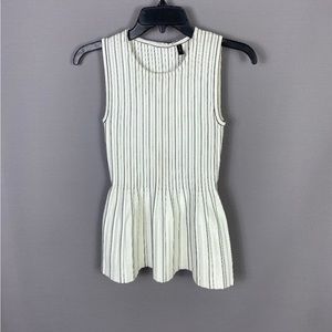 THEORY Peplum Shaped Shell striped Cheshire Knit NWT!